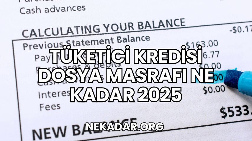 Tüketici Kredisi Dosya Masrafı Ne Kadar 2025